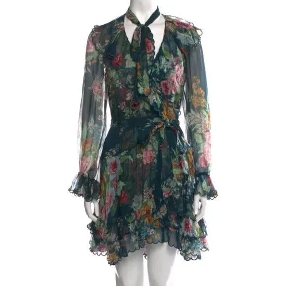 NWT zimmermann wavelength scallop silk dress - Picture 4 of 11